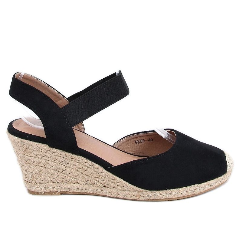 Crne espadrile na klinovima 9R50 Crna crno