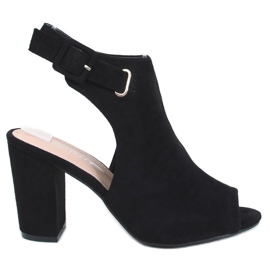 Crne sandale s visokim potpeticama 100-1001 SA-2 Crna
