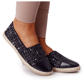 EVE Elegantne ženske crne espadrile Be My Love bež crna