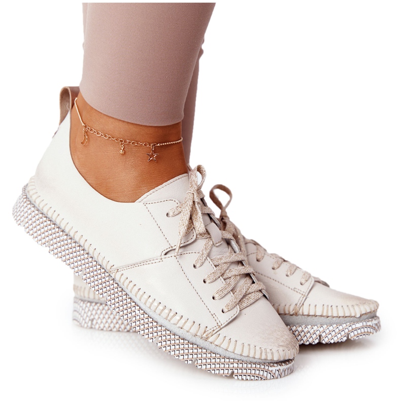 Ženske kožne cipele Maciejka 05054-25 Golden zlatna