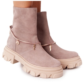 Lewski Shoes Čizme od antilopa Workery Lewski Cipele 3006-0 Bež