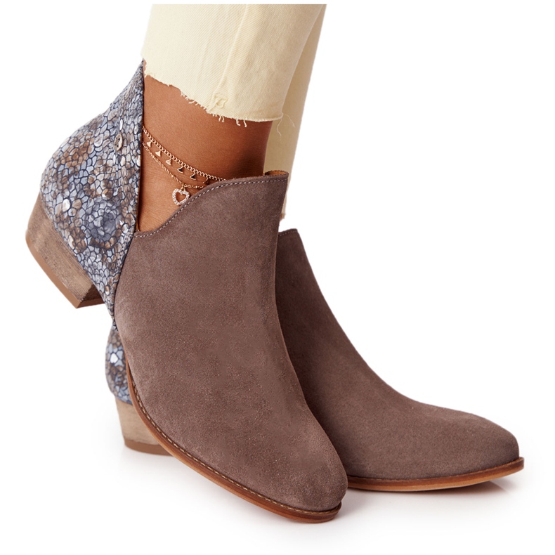 Ženske kožne čizme Maciejka Dark Beige 04091-65 bež