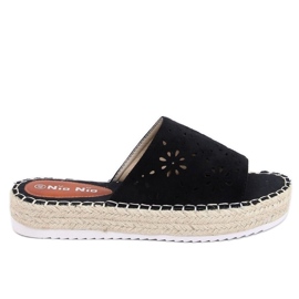 Crne ažurne espadrile 99-62A Crne crna