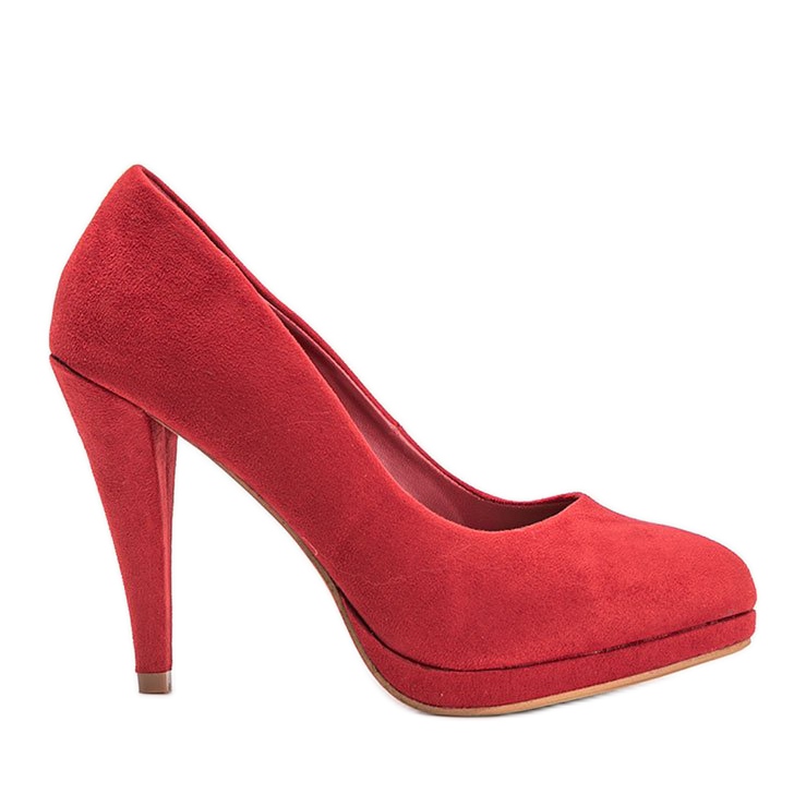 Crvene pumpe od eko-antilopa na platformi Chana crvena