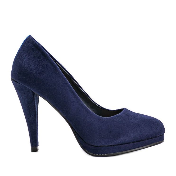 Tamnoplave pumpe od eko-antilopa na platformi Chana plava