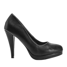 Crne pumpe od eko kože na platformi Liana crna