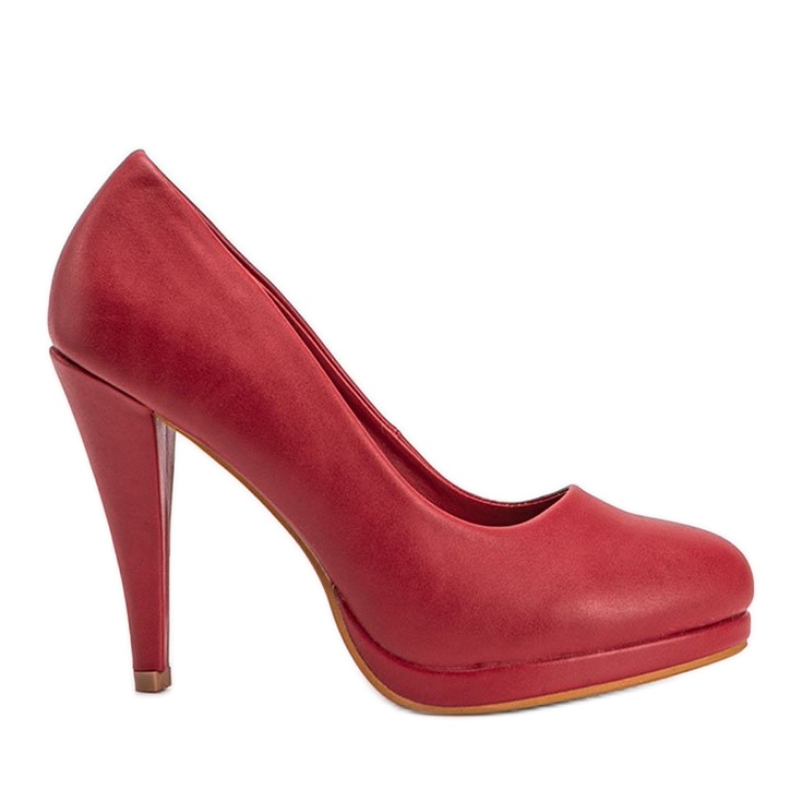 Crvene pumpe od eko kože na platformi Liana crvena