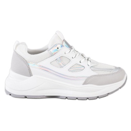 SHELOVET Elegantne tenisice bijela srebro siva