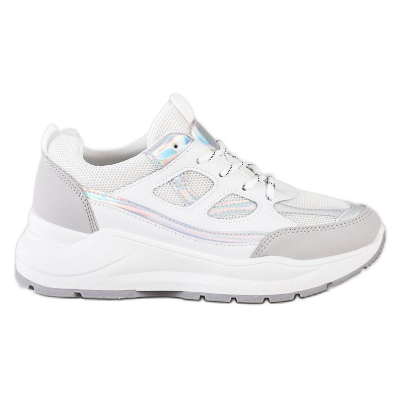 SHELOVET Elegantne tenisice bijela srebro siva