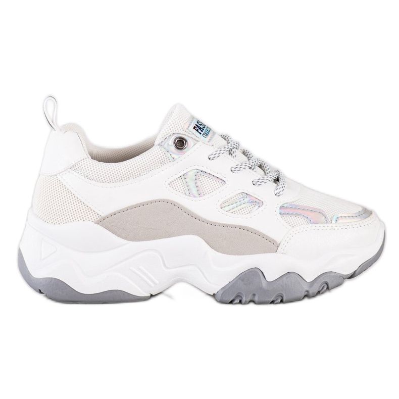 SHELOVET Modne tenisice na vezanje bijela siva