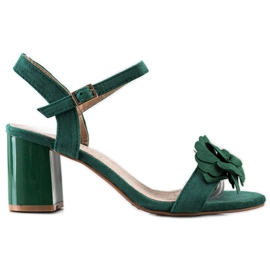 S. BARSKI Sandale s cvijetom S.BARSKI zelena