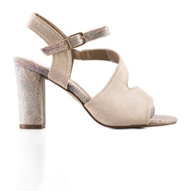 S. BARSKI Sandale s ukrasnom petom S.BARSKI bež