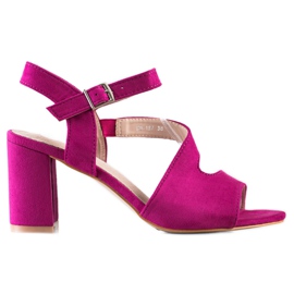 S. BARSKI Modne sandale s visokom potpeticom S.BARSKI ružičasta