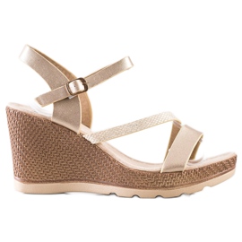 Sabatina Zlatne sandale na klinu zlatni