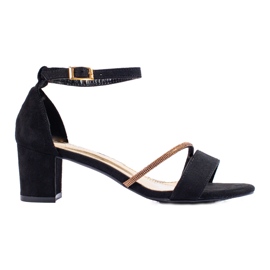 Goodin Elegantne sandale s kubnim cirkonijem crna