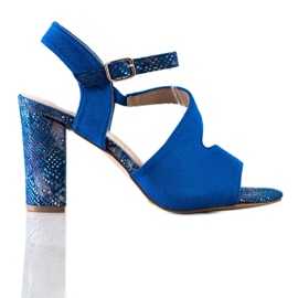 S. BARSKI Sandale s ukrasnom petom S.BARSKI plava