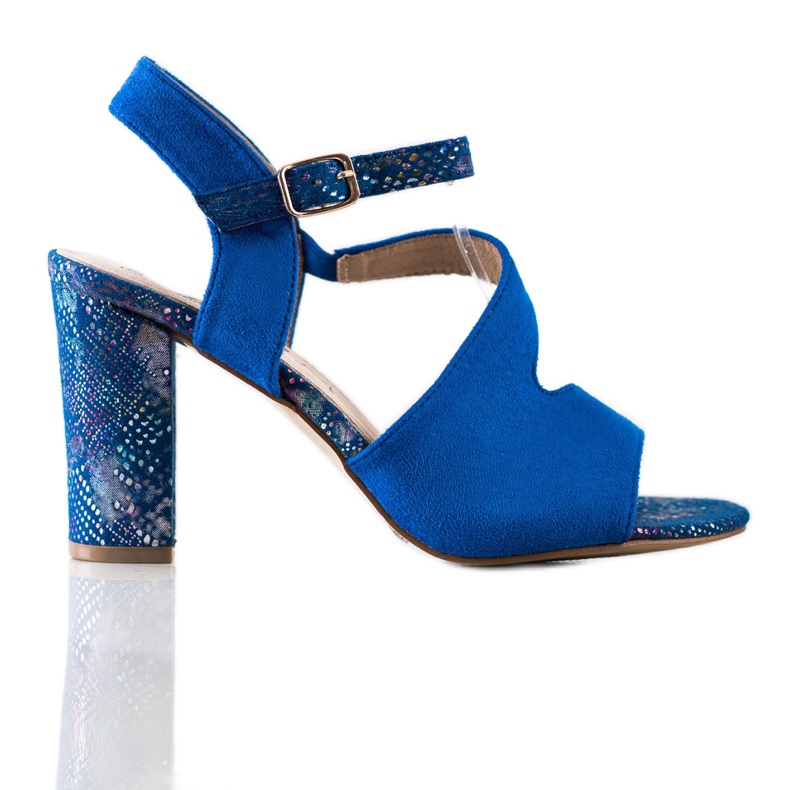 S. BARSKI Sandale s ukrasnom petom S.BARSKI plava