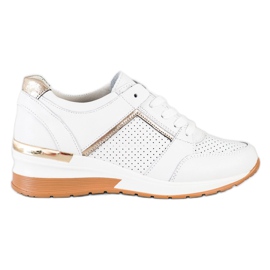 Goodin Bijele kožne tenisice bijela zlatni