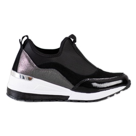 Goodin Kožne tenisice na klin crna