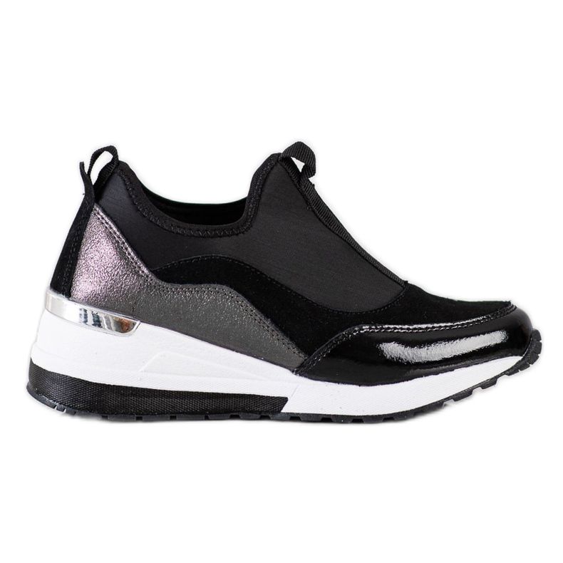 Goodin Kožne tenisice na klin crno