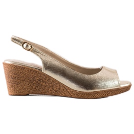 Goodin Ležerne sandale na klin zlatni