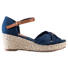 Goodin Sandale s tekstilom na klin tamnoplava