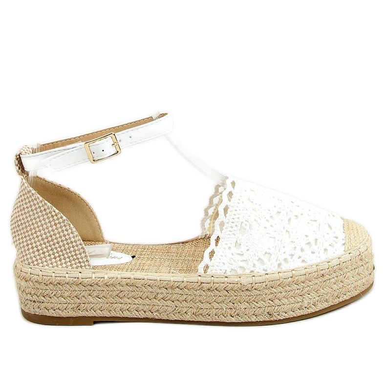 Espadrile od bijele čipke 888-85 Bijele bijela