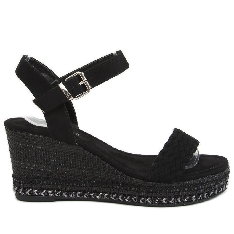 Crne LL-31 Crne sandale na klin crno