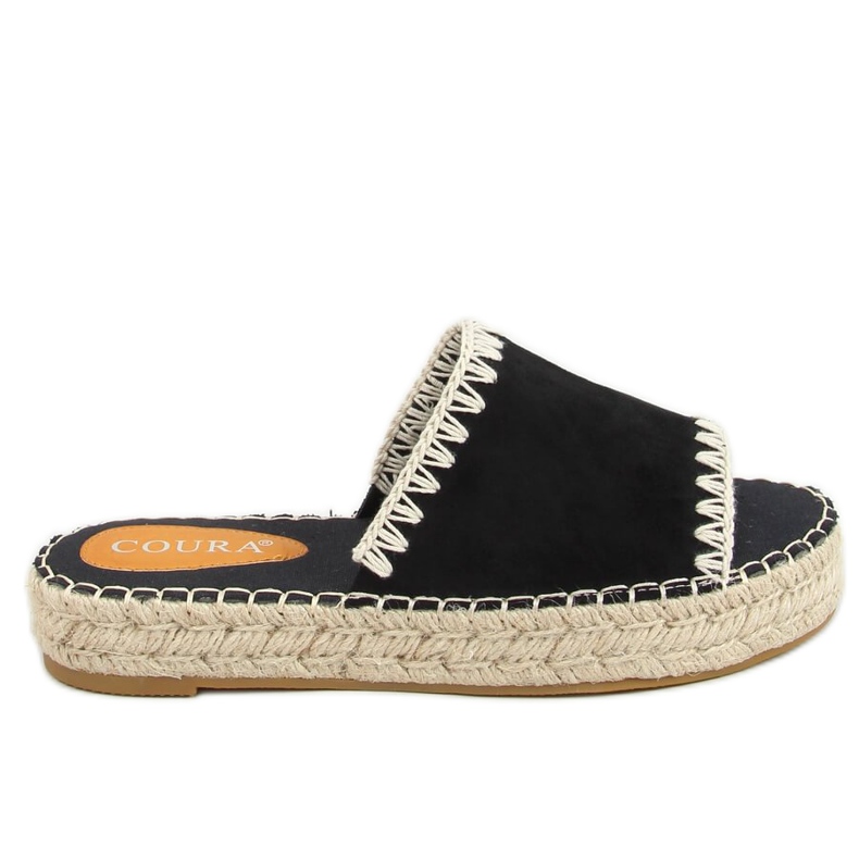 Crne ženske espadrile crne 6095 Crne bež crno