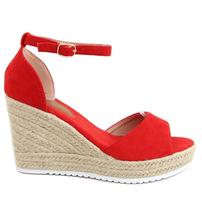 Crvene sandale espadrile na klinovima 888-89 Crvene crvena