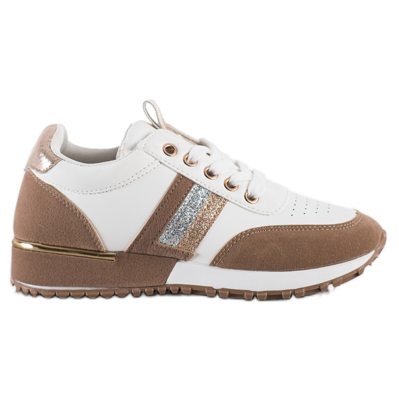 SHELOVET Tenisice s umetkom od antilopa bijela smeđa