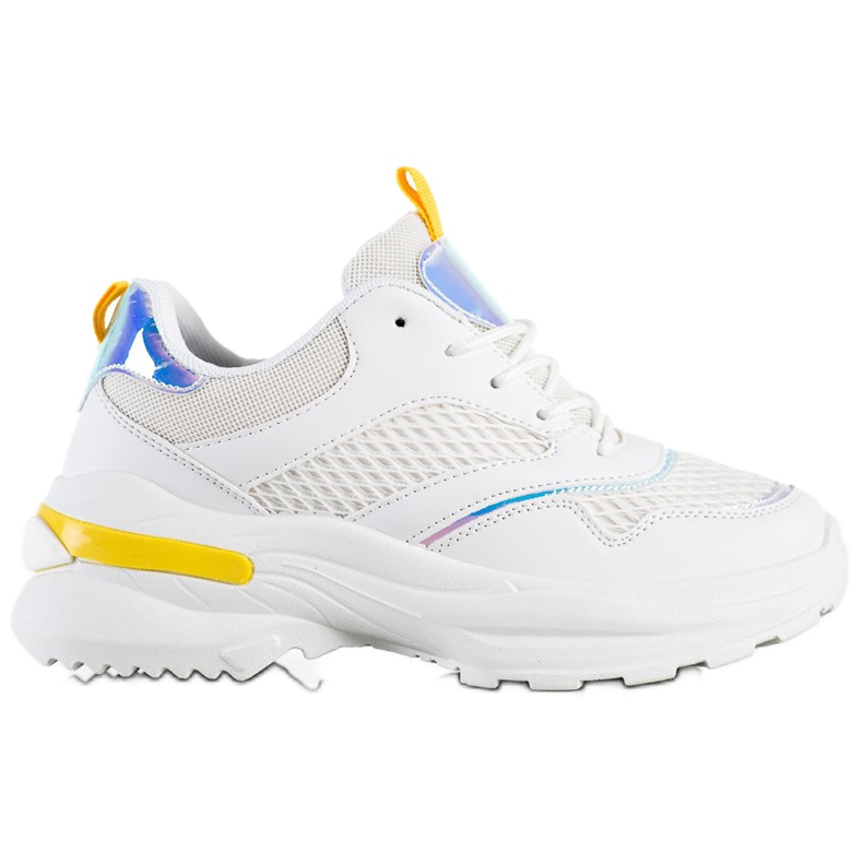 SHELOVET Tenisice na platformi s mrežom bijela