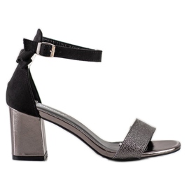 Sandale s mašnom VINCEZA crna siva