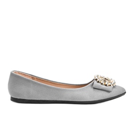 Sive balerine ukrašene kamenjem Ciara siva