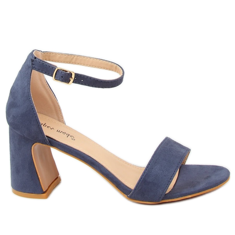 Plave sandale na visoku petu 8741 Plava