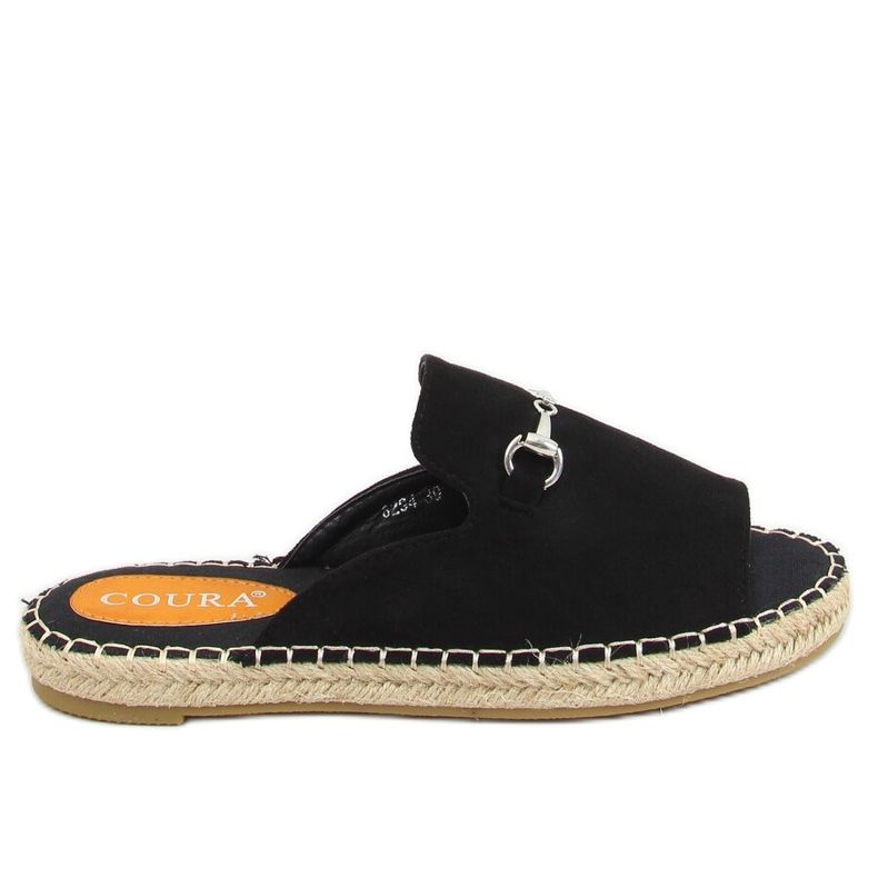 Crne espadrile papuče s kopčom 8294 Crne crno