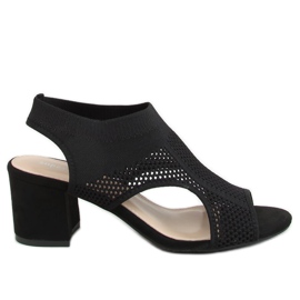 Crne 8044 Crne sandale s visokim potpeticama crna