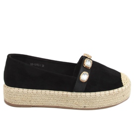 Espadrile s kamenjem crne 100-131-SC-1 Crne crna