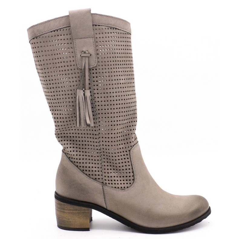 Olivier Ženske sive ažurne čizme D44 siva