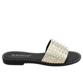 Zlatne N101 Zlatne papuče s klinovima zlatni