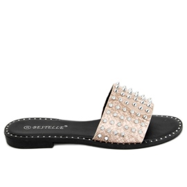 Bež papuče s klinovima N101 Bež