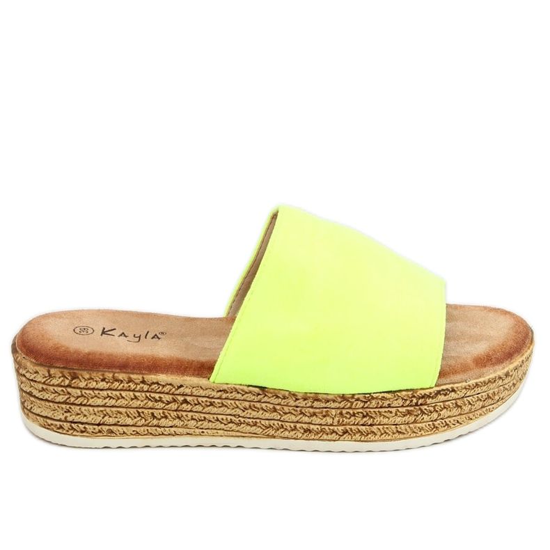 Žute Ženske žute papuče 38846 Fluorescentno žute žuta boja