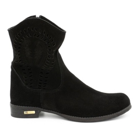 Olivier Ženske ažurne čizme Cassie crne crna