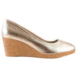 Goodin Lagane pumpe s klinom zlatni