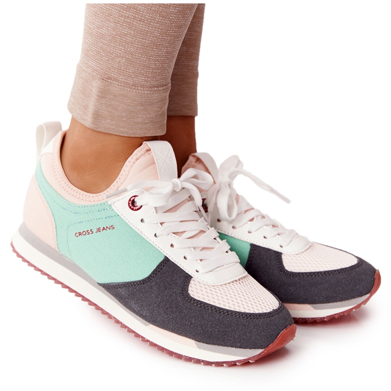 Cross Jeans Sportske cipele Memory Foam Cross Cross HH2R4049C Zeleno-ružičasta zelena