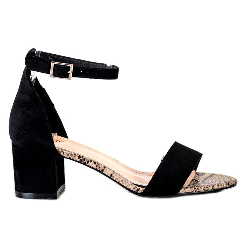 Sandale na niskom stupu Sergio Leone SK839 bež smeđa crno