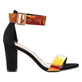 Goodin Sandale na šanku s Holo efektom crna