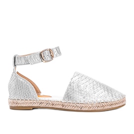 Srebrne espadrile u uzorku jordanske zmijske kože srebro