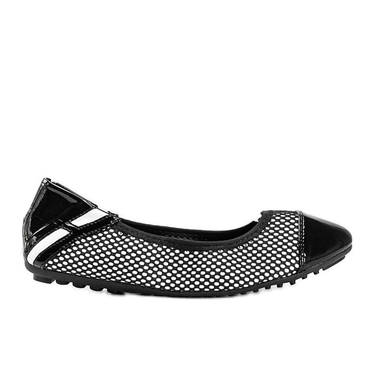 Crne lakirane Debbie balerine bijela crno