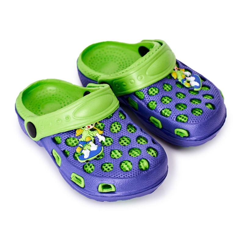 Dječje papuče od pjene Crocs Navy Blue-Green Jupiter mornarsko plava zelena